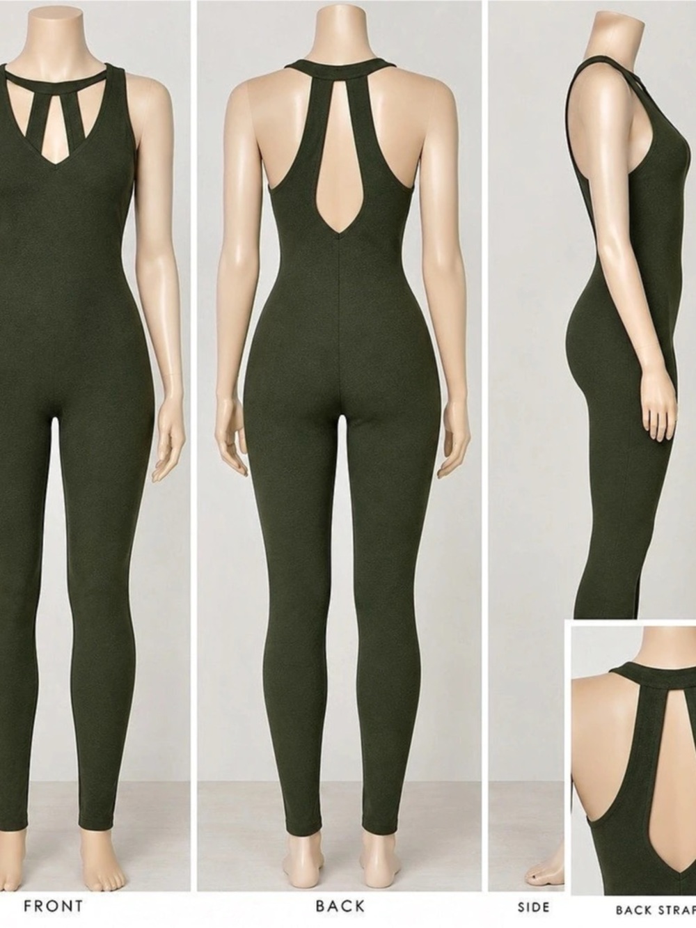 Transcend Active Olive Green 7/8 Workout Bodysuit NWT Size S